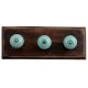 Sea Green White Strip Wooden Hooks